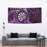 New Zealand Darts Tapestry Maori Koru Dartboard Purple Flame LT05 - Polynesian Pride