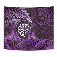 New Zealand Darts Tapestry Maori Koru Dartboard Purple Flame LT05 - Polynesian Pride