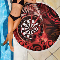New Zealand Darts Beach Blanket Maori Koru Dartboard Red Flame