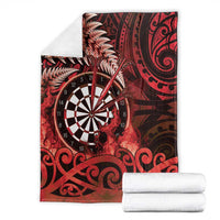 New Zealand Darts Blanket Maori Koru Dartboard Red Flame