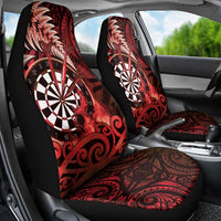 New Zealand Darts Car Seat Cover Maori Koru Dartboard Red Flame