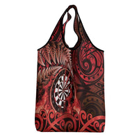 New Zealand Darts Grocery Bag Maori Koru Dartboard Red Flame