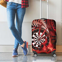 New Zealand Darts Luggage Cover Maori Koru Dartboard Red Flame
