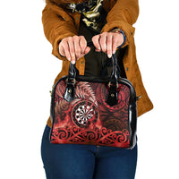 New Zealand Darts Shoulder Handbag Maori Koru Dartboard Red Flame