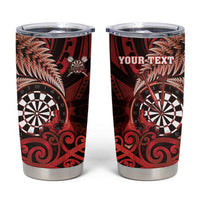 Personalised New Zealand Darts Tumbler Cup Maori Koru Dartboard Red Flame LT05 Red - Polynesian Pride