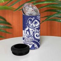Guam Chief Quipuha 4 in 1 Can Cooler Tumbler Polynesian Pattern With Guasali Flowers LT05 - Polynesian Pride