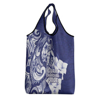 Guam Chief Quipuha Grocery Bag Polynesian Pattern With Guasali Flowers
