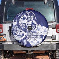 Guam Chief Quipuha Spare Tire Cover Polynesian Pattern With Guasali Flowers