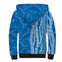Hawaii Prince Kuhio Sherpa Hoodie Blue Hawaiian Lau Maia With Leis LT05 - Polynesian Pride