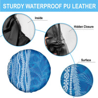 Hawaii Prince Kuhio Spare Tire Cover Blue Hawaiian Lau Maia With Leis