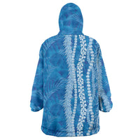 Hawaii Prince Kuhio Wearable Blanket Hoodie Blue Hawaiian Lau Maia With Leis LT05 - Polynesian Pride