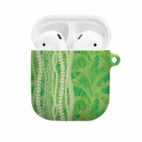 Hawaii Prince Kuhio AirPods Case Lime Green Hawaiian Lau Maia With Leis