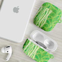 Hawaii Prince Kuhio AirPods Case Lime Green Hawaiian Lau Maia With Leis