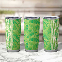 Hawaii Prince Kuhio Tumbler Cup Lime Green Hawaiian Lau Maia With Leis