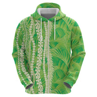 Hawaii Prince Kuhio Zip Hoodie Lime Green Hawaiian Lau Maia With Leis