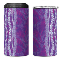 Hawaii Prince Kuhio 4 in 1 Can Cooler Tumbler Violet Hawaiian Lau Maia With Leis LT05 One Size: 16 oz Violet - Polynesian Pride