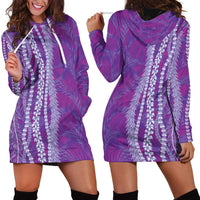 Hawaii Prince Kuhio Hoodie Dress Violet Hawaiian Lau Maia With Leis LT05 - Polynesian Pride