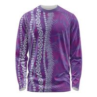 Hawaii Prince Kuhio Long Sleeve Shirt Violet Hawaiian Lau Maia With Leis