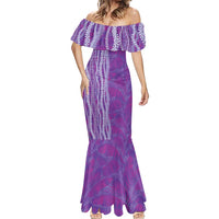 Hawaii Prince Kuhio Mermaid Dress Violet Hawaiian Lau Maia With Leis