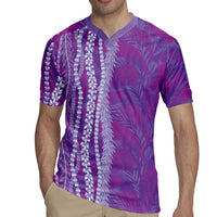 Hawaii Prince Kuhio Rugby Jersey Violet Hawaiian Lau Maia With Leis
