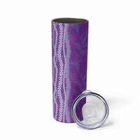 Hawaii Prince Kuhio Skinny Tumbler Violet Hawaiian Lau Maia With Leis LT05 - Polynesian Pride