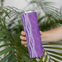 Hawaii Prince Kuhio Skinny Tumbler Violet Hawaiian Lau Maia With Leis LT05 - Polynesian Pride