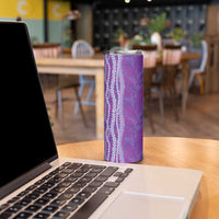 Hawaii Prince Kuhio Skinny Tumbler Violet Hawaiian Lau Maia With Leis LT05 - Polynesian Pride