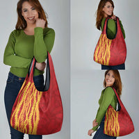 Hawaii Prince Kuhio Grocery Bag Red Hawaiian Lau Maia With Leis