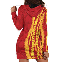 Hawaii Prince Kuhio Hoodie Dress Red Hawaiian Lau Maia With Leis LT05 - Polynesian Pride