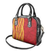 Hawaii Prince Kuhio Shoulder Handbag Red Hawaiian Lau Maia With Leis