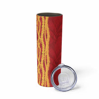 Hawaii Prince Kuhio Skinny Tumbler Red Hawaiian Lau Maia With Leis LT05 - Polynesian Pride