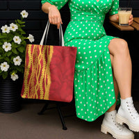 Hawaii Prince Kuhio Tote Bag Red Hawaiian Lau Maia With Leis