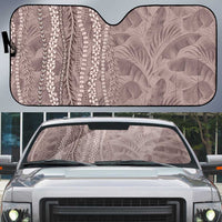 Hawaii Prince Kuhio Auto Sun Shade Mocha Hawaiian Lau Maia With Leis