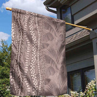 Hawaii Prince Kuhio Garden Flag Mocha Hawaiian Lau Maia With Leis