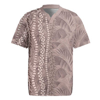 Hawaii Prince Kuhio Rugby Jersey Mocha Hawaiian Lau Maia With Leis