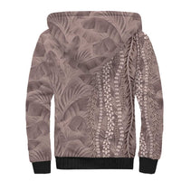 Hawaii Prince Kuhio Sherpa Hoodie Mocha Hawaiian Lau Maia With Leis LT05 - Polynesian Pride