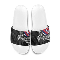 Hawaii Prince Kuhio Slide Sandals Hawaiian Maile Lei LT05 Black - Polynesian Pride