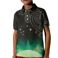 New Zealand Matariki Kid Polo Shirt Pleiades Star Cluster Green Galaxy LT05 Kid Green - Polynesian Pride