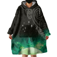 New Zealand Matariki Wearable Blanket Hoodie Pleiades Star Cluster Green Galaxy LT05 - Polynesian Pride