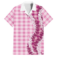 Pink Hawaii Palaka Family Matching Short Sleeve Bodycon Dress and Hawaiian Shirt Hawaiian Honohono Lei LT05 Dad's Shirt - Short Sleeve Pink - Polynesian Pride