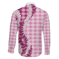 Pink Hawaii Palaka Family Matching Tank Maxi Dress and Hawaiian Shirt Hawaiian Honohono Lei LT05 - Polynesian Pride