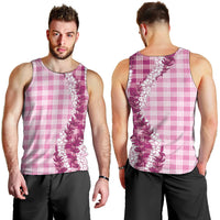 Pink Hawaii Palaka Men Tank Top Hawaiian Honohono Lei