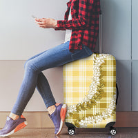 Yellow Hawaii Palaka Luggage Cover Hawaiian Honohono Lei