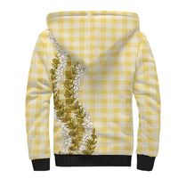 Yellow Hawaii Palaka Sherpa Hoodie Hawaiian Honohono Lei LT05 - Polynesian Pride