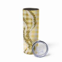 Yellow Hawaii Palaka Skinny Tumbler Hawaiian Honohono Lei LT05 - Polynesian Pride