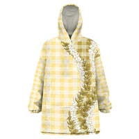 Yellow Hawaii Palaka Wearable Blanket Hoodie Hawaiian Honohono Lei LT05 One Size Yellow - Polynesian Pride