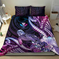 Hawaiian Monk Seal Bedding Set Kakau Tribal Pattern Violet Gradient