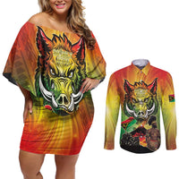 Vanuatu July 30th 1980 Couples Matching Off Shoulder Short Dress and Long Sleeve Button Shirt Happy Independence Day - Polynesian Pride