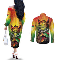 Vanuatu July 30th 1980 Couples Matching Off The Shoulder Long Sleeve Dress and Long Sleeve Button Shirt Happy Independence Day - Polynesian Pride