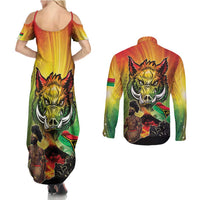 Vanuatu July 30th 1980 Couples Matching Summer Maxi Dress and Long Sleeve Button Shirt Happy Independence Day - Polynesian Pride